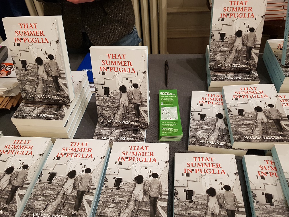 Books display by The Italian Bookshop