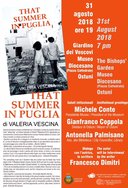 Publicity material for the talk - from the City of Ostuni